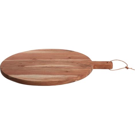 Premier Housewares Dark Brown Large Chopping Board Acacia Wood Brown Boards Wood Round Wooden Chopping Boards Antibacterial Cutting Boards 50 x 3 x 60 (1/3)