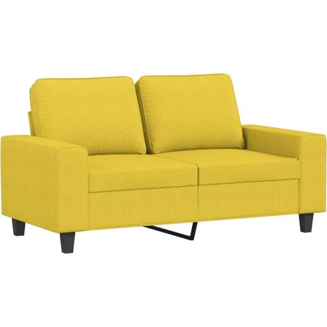 Canapé à 2 places,Sofa pour Salon,Banquette Jaune clair 120 cm Tissu CFW686597 (1/5)
