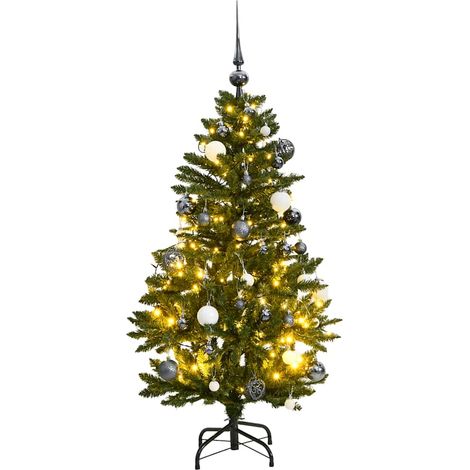 Sapin de Noël artificiel articulé 150 LED et boules 150 cm