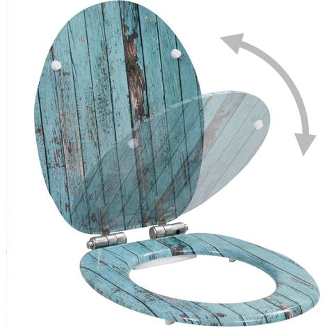 Siège WC MDF Couvercle à fermeture en douceur Bois vieux