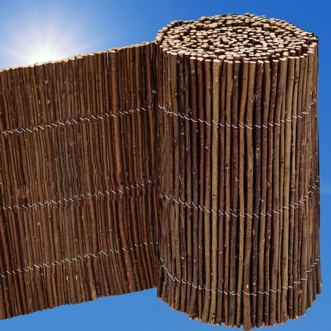 300x20 Rouleau Bordure de Jardin en Osier - Bordure Pelouse - Clôture Flexible (1/5)