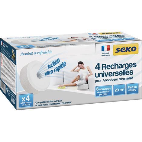 Recharges Galet Pour Absorbeur D'humidité 4x500g Neutre - Seko (1/2)