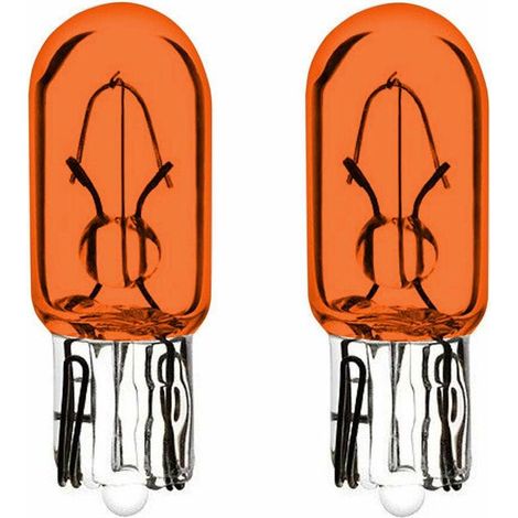 2x ampoule 12V 1.7W T6.5 W2.2x5.2D orange wedge compteur tableau de bord voiture moto scooter (1/2)