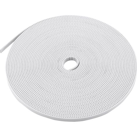 Cinghia di distribuzione aperta bianca, lunga 10 m e larga 6 mm, realizzata in poliuretano con anima in acciaio, accessorio per stampanti 3D (1/5)