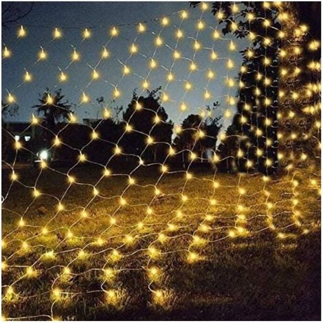 Lichternetz, 192 LED-Lichternetze, 3 x 2 m, 8 Modi, wasserdicht, dimmbar, für Schlafzimmer, Weihnachten, Hochzeit, Party, Haus, Garten, Warmweiß (1/5)
