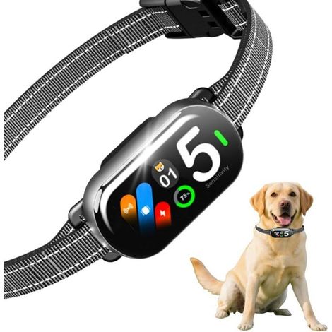 Collier Anti-aboiement pour Tous Les Tailles de Chiens – Collier d’entraînement Anti-aboiement Intelligent amélioré avec 5+5 Modes Personnalisables et Affichage à écran Multiple