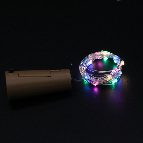 Guirlande LED bouchon de bouteille 1m 10 LED, décoration DIY mariage Noël, blanc/multicolore (1/5)