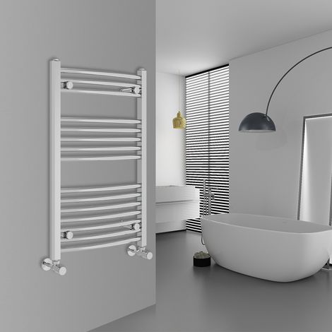 WarmeHaus Curved Chrome Bathroom Ladder Radiator 800x500mm (1/5)