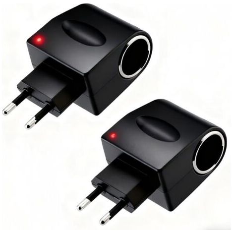 2-teiliger Zigarettenanzünder-Adapter auf Netzstecker, 220-V-auf-12-V-Konverter, 220-V-auf-12-V-Wechselstrom-auf-Gleichstrom-Zigarettenanzünder-Adapter, Kfz-auf-Stecker-Adapter (1/5)