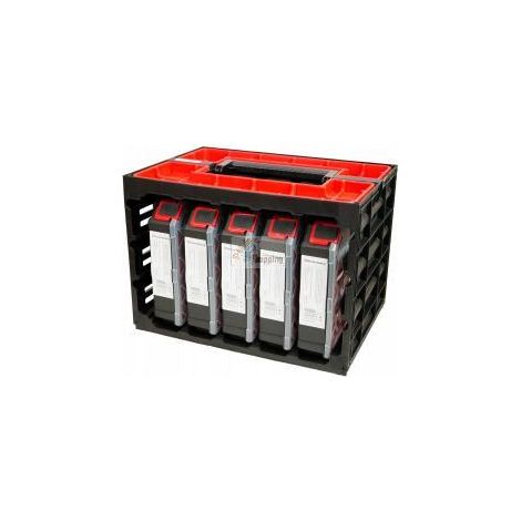 Valigia portautensili con 5 scomparti assortiti, scomparto per minuteria con contenitori, impugnatura ergonomica, corpo robusto, 415 x 290 x 295 mm (con contenitori) (1/3)