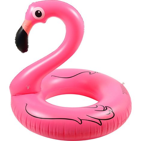 LYERCW - Bouée gonflable flamant rose - environ 110 cm, matelas pneumatique pour piscine et eau. (1/4)