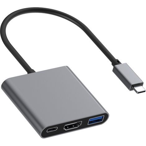 Adattatore da USB-C a HDMI – 3 in 1 – HDMI 4K – USB 3.0 – Funzione di ricarica USB-C – Massima qualità (1/5)