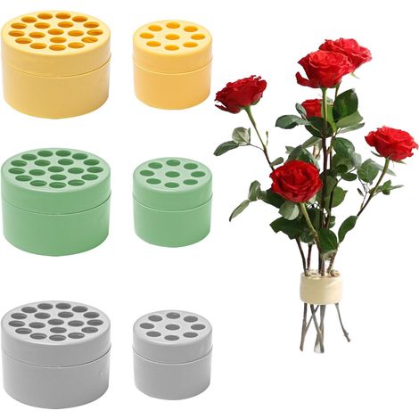 Supports pour tiges de fleurs Ikebana, lot de 6, réutilisables, pour bouquets, à monter soi-même, pour fixer les bouquets, 7 x 4,5 cm, 4,9 x 3,9 cm