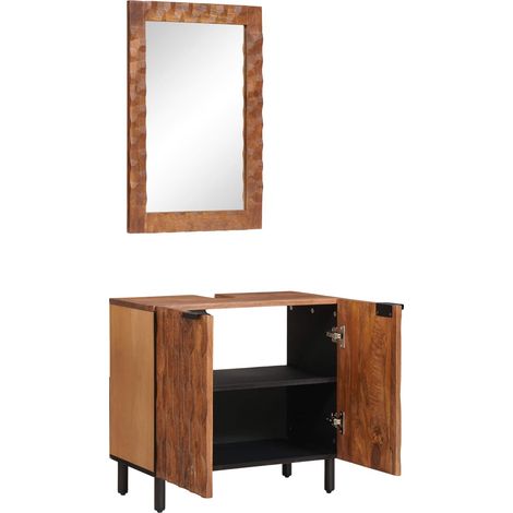 Set da Bagno con archiviazione 2 pcs Acacia Marrone Winish vidaXL