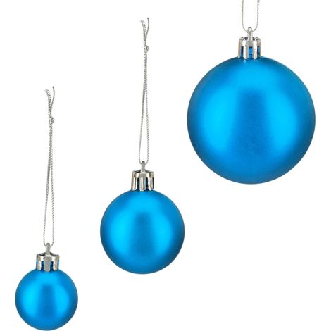 Set di 100 palline di Natale decorative glitterate alberi 4 x 3 cm in polistirolo blu 130008651