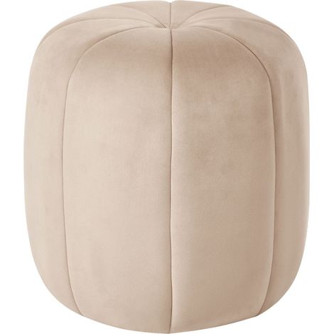 Pouf SELBY Samtstoff Beige