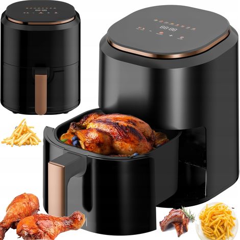 Friteuse à air Linbox noire 4,5 L 1400 W, menu couleur en polonais (1/4)
