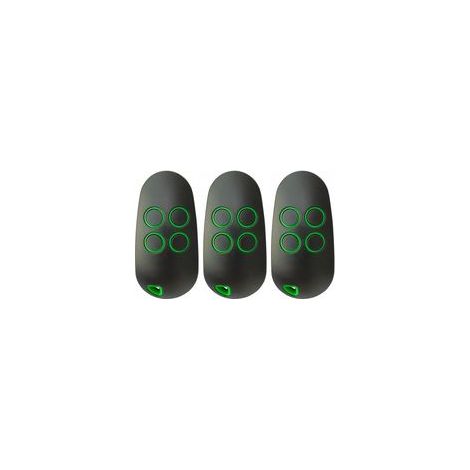 3 télécommandes pour porte de garage, 433,92 MHz, code tournant (le code change à chaque transmission), 4 canaux, double bande 433,92 MHz et 868,35 MHz (fréquence standard : 868,35 MHz) (1/4)
