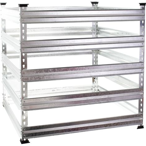 Wiltec – Composteur de jardin en métal galvanisé 1300L – Dimensions 120 x 120 x 90 cm – Procédé ouvert pour compostage rapide et recyclage efficace (1/4)