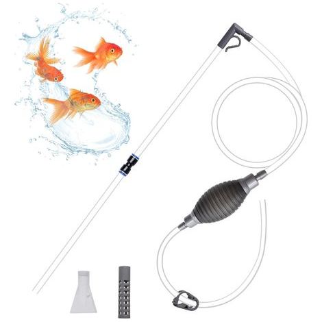 7-Piece Aquarium Vacuum Cleaner 2.2M Manual Plastic Siphon Kit for Changing Water and Cleaning Sand (1/5)
