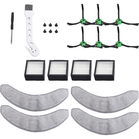 Set di ricambi per robot Combo J7 - 22 accessori (6 spazzole laterali, 4 filtri, 4 panni per la pulizia) (1/5)