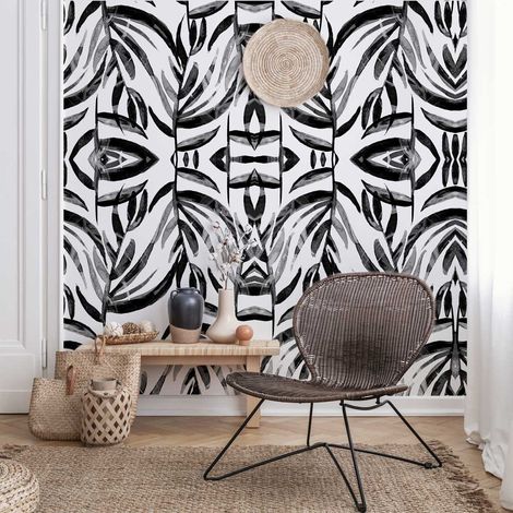 Papier peint panoramique Ethnique, Noir 170 x 250cm (1/5)