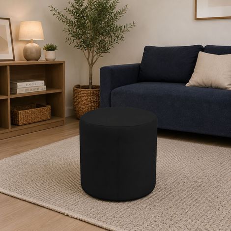 Dmora - Puf Abate, Sillón multiusos, Puf, Puf reposapiés, Made in Italy, 40x40 h42 cm, Negro (1/4)