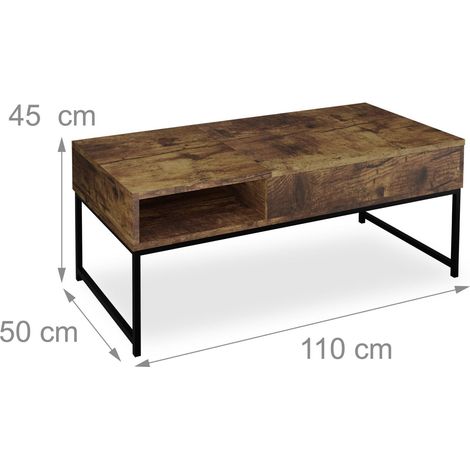 Table basse pliable moderne avec plateau relevable 60 x 110 x 77,5 cm en aggloméré blanc (1/4)