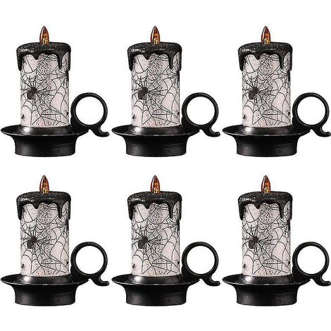 Lot de 6 lampes bougies pour décorations d'Halloween