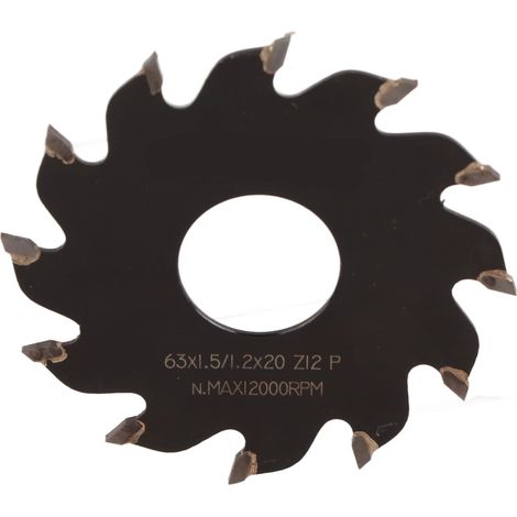 63x1.5x20x12 Saw Blade Durable Alloy Slotting Saw Blade for Wood Plastic Metal Tile Cutting