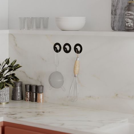 Decortie Kaly Modern Metal Round Hanger Triple Set - Black (1/4)