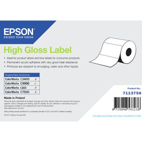 Epson High Gloss Label Imprimante d'étiquette adhésive (1/2)