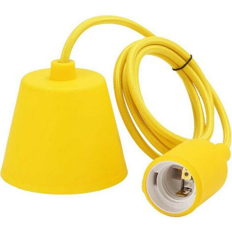 TRADE SHOP - Portalampada A Sospensione Pendente Lampadario Soffitto E27 Giallo Dt-j01 1 Mt - (1/3)