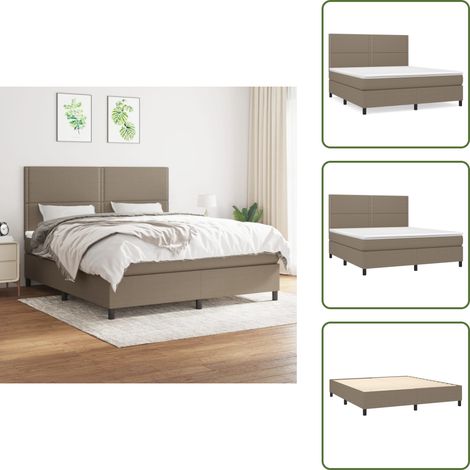 Boxspringbett mit Matratze Taupe 180x200 cm Stoff - Boxspringbett - Doppelbett - Betten - Schlafräume - Tapete (1/5)