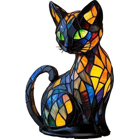 Nachtlicht in Katzenform, Schreibtischlampe in Katzenform, Retro-Schreibtischlampe, Retro-Arbeitszimmerlampe, künstliches Nachtlicht für die Heimdekoration, Geschenk für Katzenliebhaber (1/5)