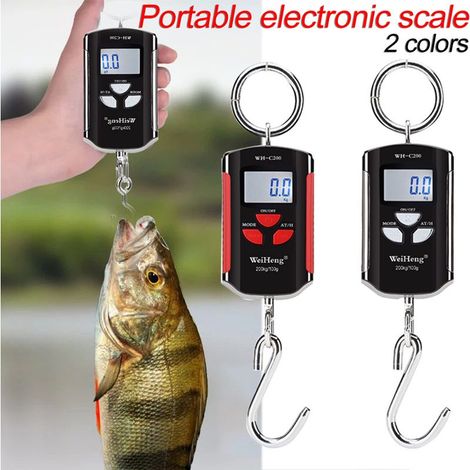 Balance électronique portable WH-C200 pour la chasse, mini balance électronique portable à crochet, pèse jusqu'à 200 kg pour les porcs et les moutons, couleurs aléatoires-AquaForge (1/5)