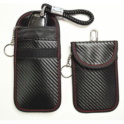 2 Stück Mini Keyless Go Schutz Autoschlüssel, RFID Funkschlüssel Abschirmung Schlüsseltasche (1/5)