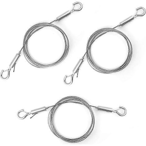 Lot de 3 fils réglables avec crochets, fil de suspension pour tableaux en acier inoxydable haute résistance-AquaForge (1/5)