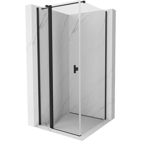 Mexen Mist T cabina de ducha abatible 110 x 110 cm, transparente, negra - 8A4T-110-110-70-00 (1/5)