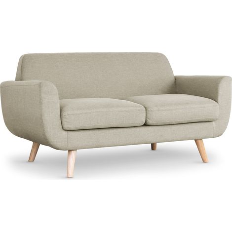 Canapé scandinave 2 places Danube Tissu Beige (1/5)