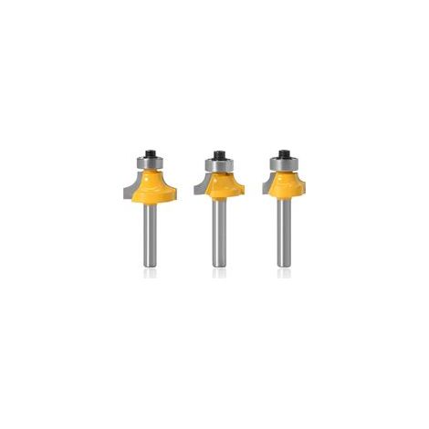 Lot de 3 Fraises Arrondir Bois 8mm Fraises à Bord Arrondi pour Menuiserie, Tige Routeur pour Travail Bois (1/5)