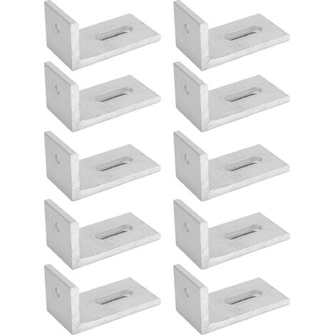 10 PCS Support Fixation Panneau Photovoltaïque Pied en L Alliage Aluminium Pour Toiture PV (1/5)