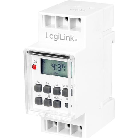Temporizador digital LogiLink DIN 35 mm, 8 ciclos de encendido/apagado por día, pantalla LCD, 230 V, 16 A (1/5)