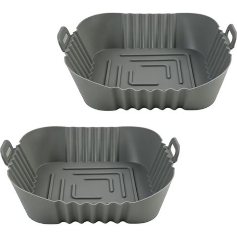 Doublures en silicone pour friteuse à air 7,6L double pile, 2 pièces rectangulaires, accessoire pour friteuse à air chaud, lavable au lave-vaisselle (1/5)