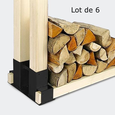 Le Poisson Qui Jardine – Lot de 6 range-bûches en métal – Supports robustes pour rangement sécurisé du bois de chauffage – Dimensions 34 x 10 x 15 cm (1/5)