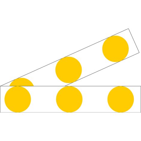 Lot 2 bandes 52mm x 1m - Ronds Jaune - 4640044 (1/2)