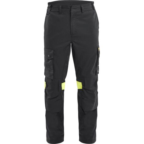 Pantaloni da lavoro ignifughi intrinseci 1417 - Nero/Giallo XL - FR(50) - SE(C56) - Corti