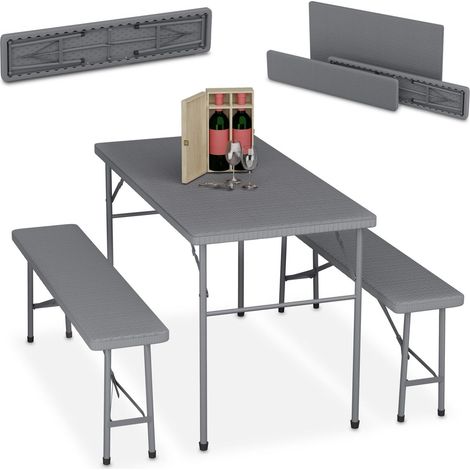 Set da 3 tende da birra pieghevoli effetto rattan nero