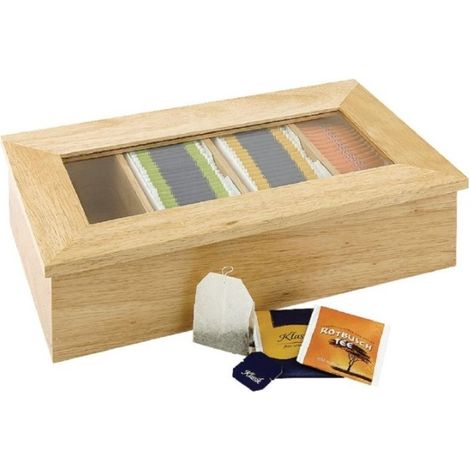 Boîte à thé en hévéa - Ref CB808 - Olympia (1/3)