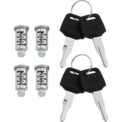 Serrures de sécurité - Universel - 4 Pièces - Noir - Pour Barres de Toit et Porte-vélos - Facile à Installer (1/4)